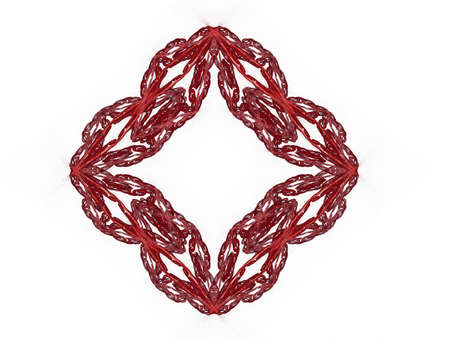 Abstract fractal with a red pattern on a white backgroundの写真素材