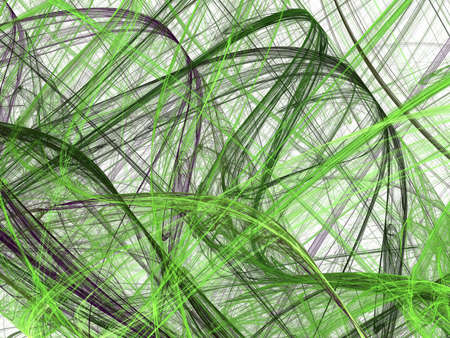 Abstract fractal with colorful intersecting curved lines on a white backgroundの写真素材