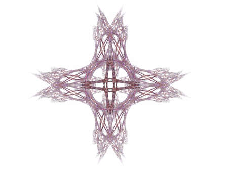 Abstract fractal with pink floral pattern on a white backgroundの写真素材