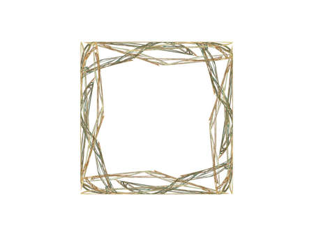 3D rendrering with yellow abstract fractal in the form of a square patternの写真素材