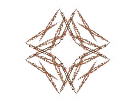 Abstract fractal red green pattern on a white backgroundの写真素材