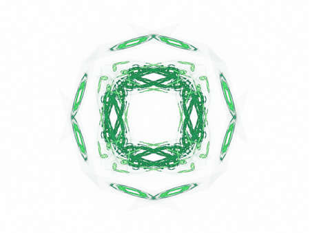 Abstract fractal with a green pattern on a white backgroundの写真素材