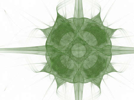 Abstract fractal with green floral pattern on a white background