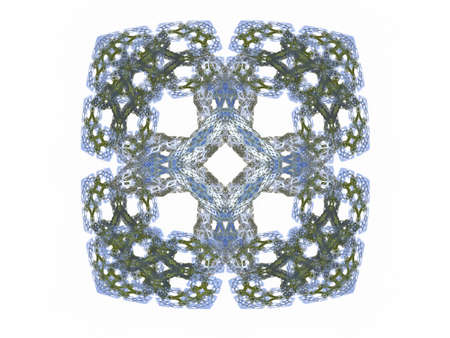 Abstract fractal blue with gray pattern on white background