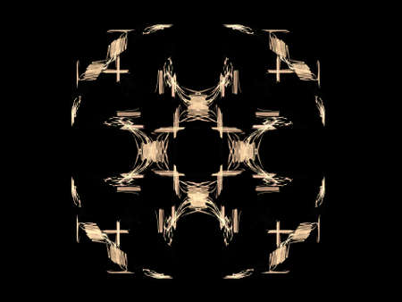 Abstract fractal with a pink pattern on a black background.