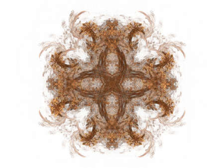 Abstract fractal with orange pattern on white backgroundの写真素材