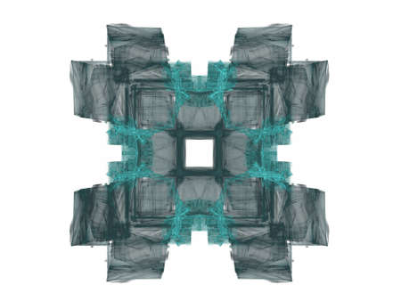 Abstract fractal with a green pattern on a white backgroundの写真素材