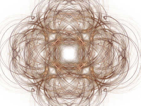Abstract fractal with a brown pattern on a white background.の写真素材
