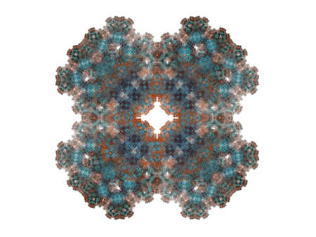 Abstract fractal with colorful pattern on white background.