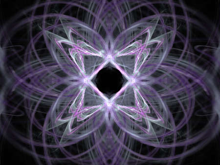 Abstract fractal with purple pattern on a black background.