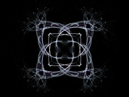 Abstract fractal with purple pattern on a black background.