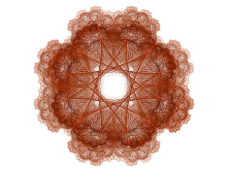Abstract fractal with red pattern on white background.の写真素材