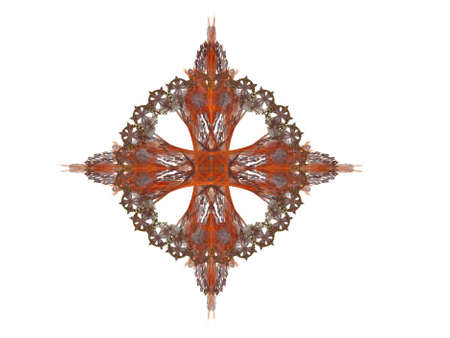 Abstract fractal with orange pattern on white background.の写真素材
