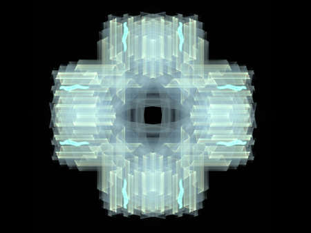 Abstract fractal with green pattern on black background.の写真素材