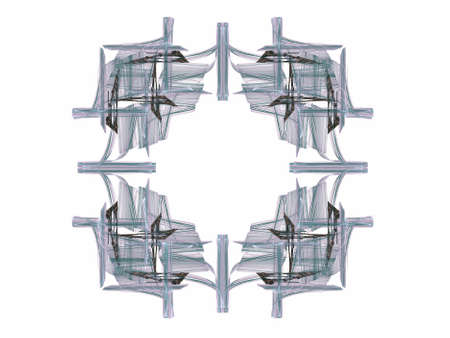 Abstract fractal with a blue pattern on a white background