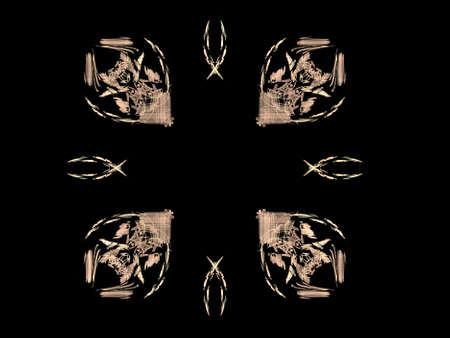 Abstract fractal with a pink pattern on a black background.