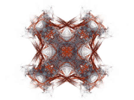 Abstract fractal with a red pattern on a white backgroundの写真素材