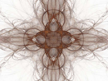 3D rendering with brown abstract fractal pattern.の写真素材