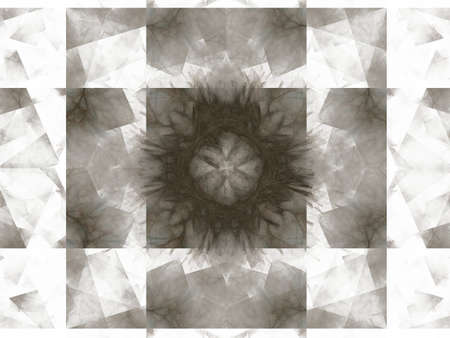 3D rendering with gray abstract fractal pattern.