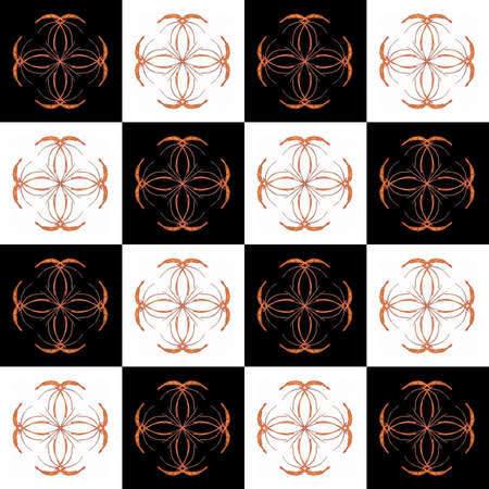 Texture with 3D rendering abstract fractal orange pattern.