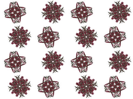 Texture with 3D rendering abstract fractal maroon pattern.