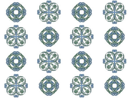 Seamless texture with 3D rendering abstract fractal blue pattern on a white background for fabric...