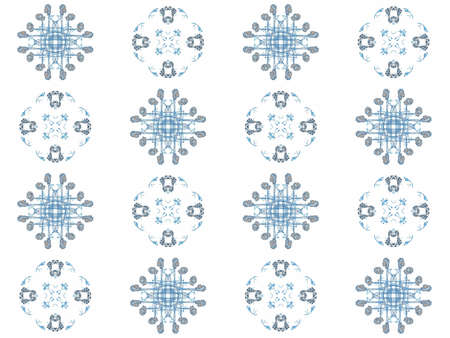 Seamless texture with 3D rendering abstract fractal blue pattern on a white background for fabric...