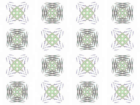 Seamless texture with 3D rendering abstract fractal green pattern on a white background for fabric...