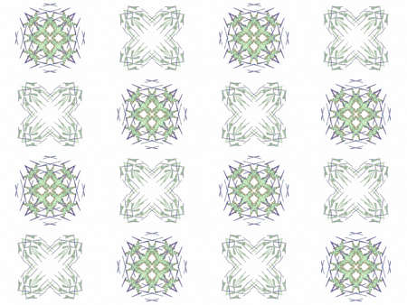 Seamless texture with 3D rendering abstract fractal green pattern on a white background for fabric...
