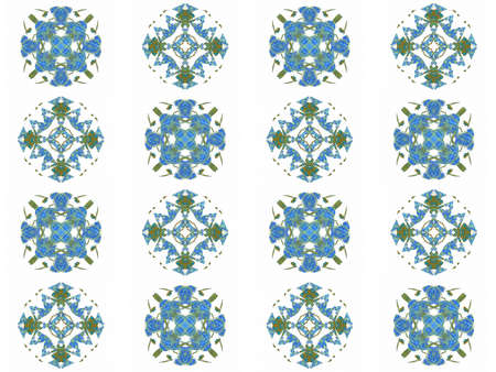 Seamless texture with 3D rendering abstract fractal green pattern on a white background for fabric...