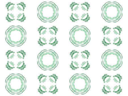 Seamless texture with 3D rendering abstract fractal green pattern on a white background for fabric...