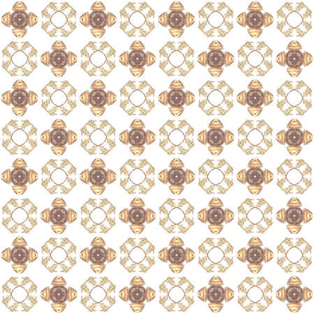 Seamless texture with 3D rendering abstract fractal brown pattern on a white background for fabric...