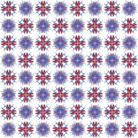 Seamless texture with 3D rendering abstract fractal red blue pattern on a white background for...