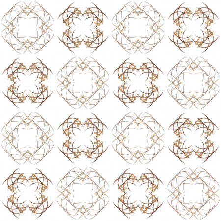 Seamless texture with 3D rendering abstract fractal brown pattern on a white background for fabric...