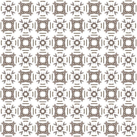 Seamless texture with 3D rendering abstract fractal brown pattern on a white background for fabric designの写真素材