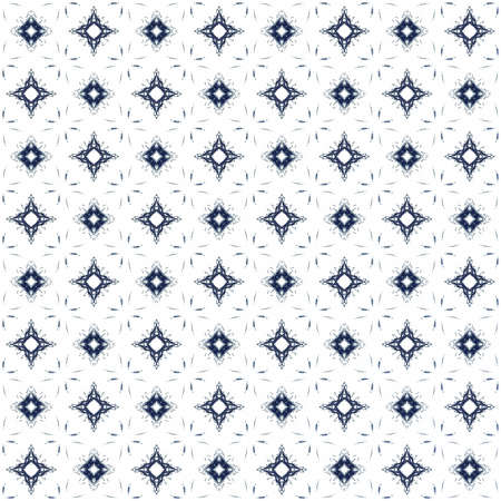 Seamless texture with 3D rendering abstract fractal blue pattern on a white background for fabric...