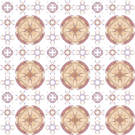 Seamless texture with 3D rendering abstract fractal purple pattern on a white background for fabric...