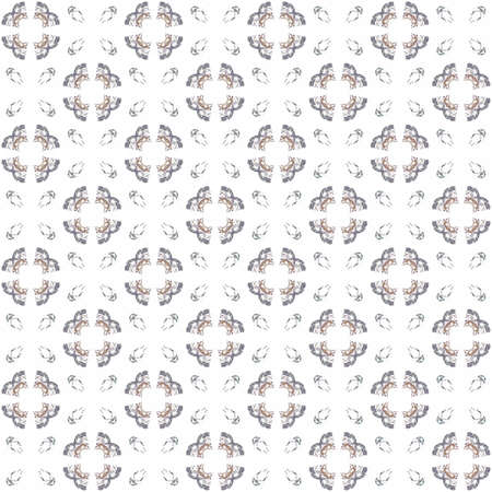 Seamless texture with 3D rendering abstract fractal brown pattern on a white background for fabric designの写真素材