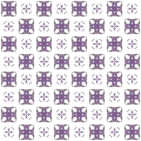 Seamless texture with 3D rendering abstract fractal purple pattern on a white background for fabric designの写真素材