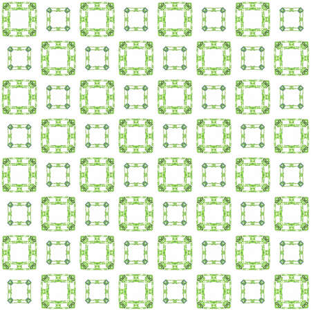 Seamless texture with 3D rendering abstract fractal green pattern on a white background for fabric...