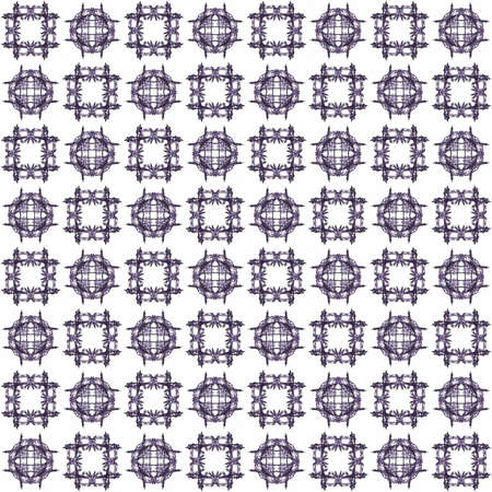 Seamless texture with 3D rendering abstract fractal purple pattern on a white background for fabric designの写真素材