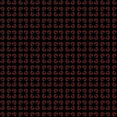 Seamless texture with 3D rendering abstract fractal red pattern on a black background for fabric designの写真素材