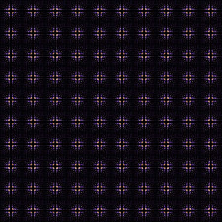 Seamless texture with 3D rendering abstract fractal purple pattern on a black background for fabric designの写真素材