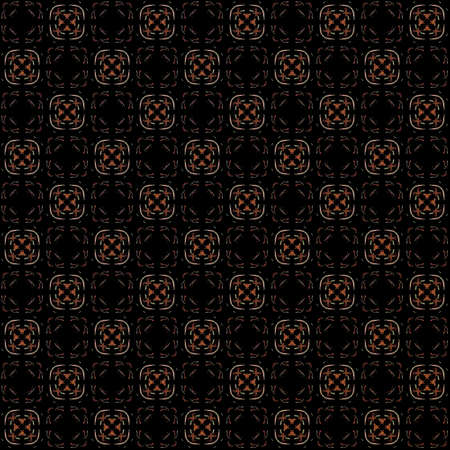 Seamless texture with 3D rendering abstract fractal colorful pattern on a black background for fabric designの写真素材