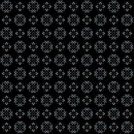 Seamless texture with 3D rendering abstract fractal blue pattern on a black background for fabric designの写真素材