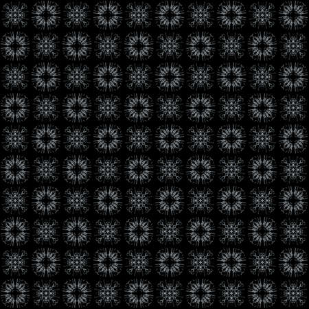Seamless texture with 3D rendering abstract fractal blue pattern on a black background for fabric...