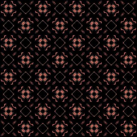 Seamless texture with 3D rendering abstract fractal pink pattern on a black background for fabric...