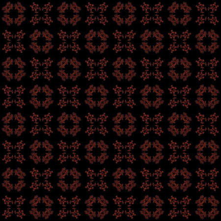 Seamless texture with 3D rendering abstract fractal red pattern on a black background for fabric designの写真素材