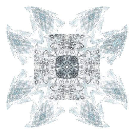 Abstract grunge light blue floral pattern isolated on white background. Rough noise design.の写真素材