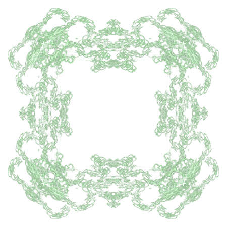 Abstract grunge lime floral pattern isolated on white background. Rough noise design.の写真素材